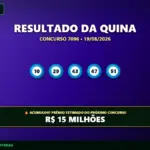 Banner de resultado da Quina 7096