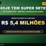 Card de aviso sobre o concurso 886 do Super Sete