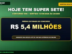 Card de aviso sobre o concurso 886 do Super Sete