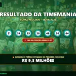 Banner com os dados da Timemania 2430