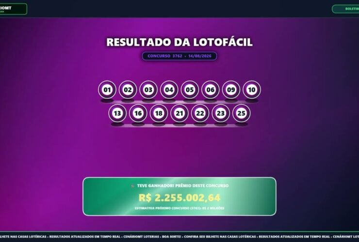 Vídeo do resultado da Lotofácil 3762