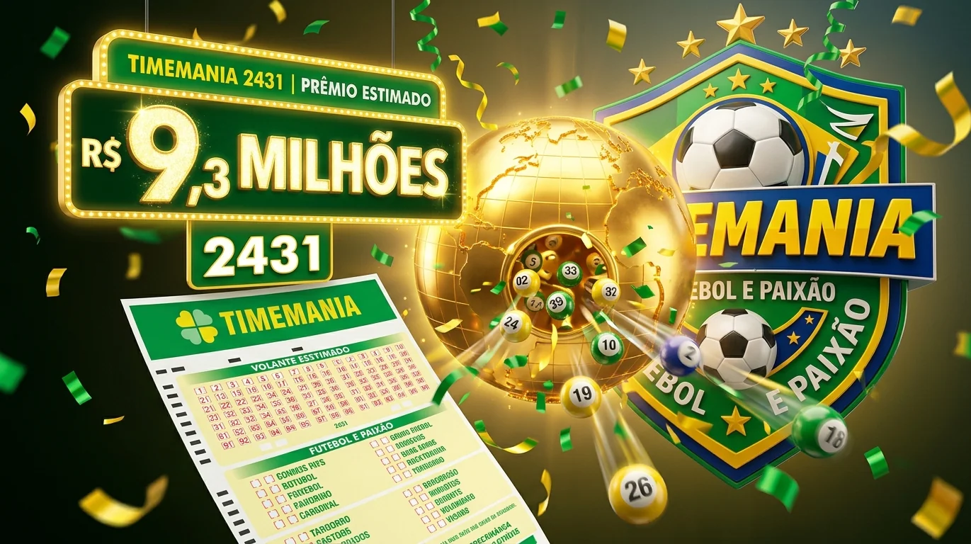 Timemania de hoje: Concurso 2431 sorteia prêmio acumulado em R$ 9,3 milhões