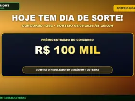 Banner de aviso "Hoje tem!" do Dia de Sorte 1292