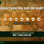 Banner com o resultado do Dia de Sorte 1297