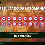Banner de Resultado da Lotomania 2972 com os números sorteados