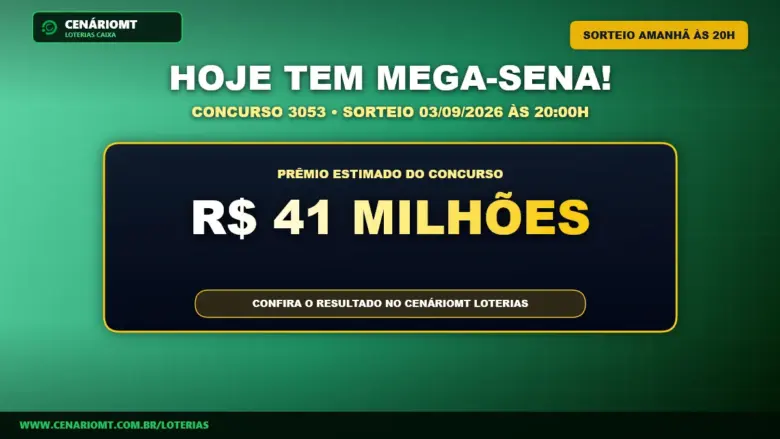 Mega-Sena 3053: Palpites e dicas de apostas para o prêmio de R$ 41 milhões 1 Hoje tem Mega-Sena 3053