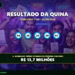 Resultado da Quina 7108