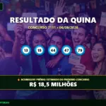Banner de resultado da Quina 7111