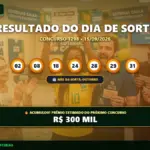 Banner com o resultado do Dia de Sorte 1298