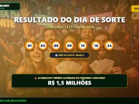 Dia de Sorte concurso 1311 acumula e próximo prêmio vai a R$ 1,50 milhão 18 Resultado do Dia de Sorte
