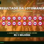 Resultado oficial da Lotomania concurso 2979 de 23/09/2026. Dezenas sorteadas: 12, 14, 17, 21, 23, 27, 28, 30, 34, 36, 38, 45, 50, 55, 59, 73, 74, 90, 92, 94. Prêmio acumulou para R$ 5 MILHÕES.