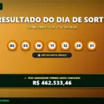 Resultado oficial da Dia de Sorte concurso 1323 de 15/10/2026. Dezenas sorteadas: 02, 03, 10, 11, 12, 29, 31. Prêmio estimado em R$ 462.533,46.