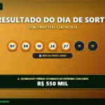 Resultado oficial da Dia de Sorte concurso 1332 de 26/10/2026. Dezenas sorteadas: 07, 09, 18, 26, 27, 28, 29. Prêmio acumulou para R$ 550 MIL.