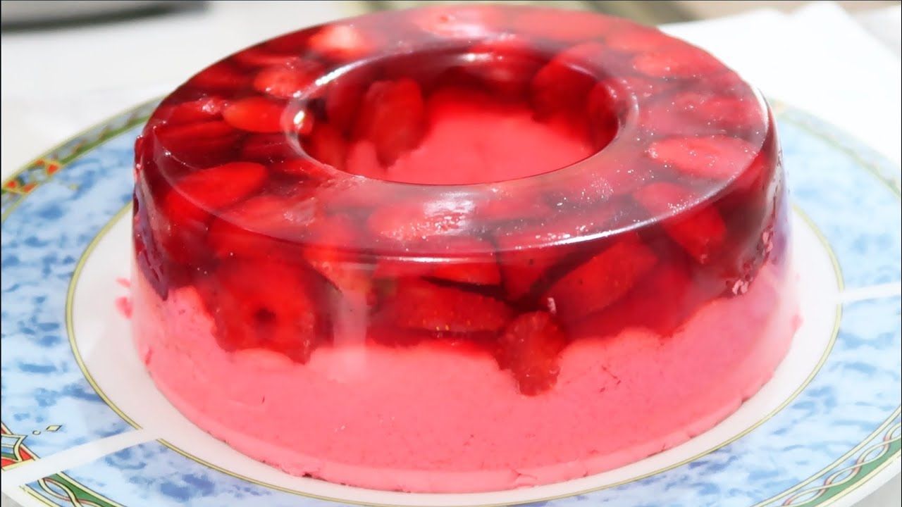 como fazer gelatina de morango