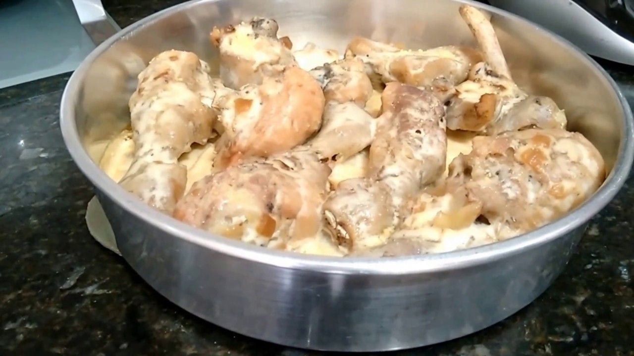 frango com creme de cebola