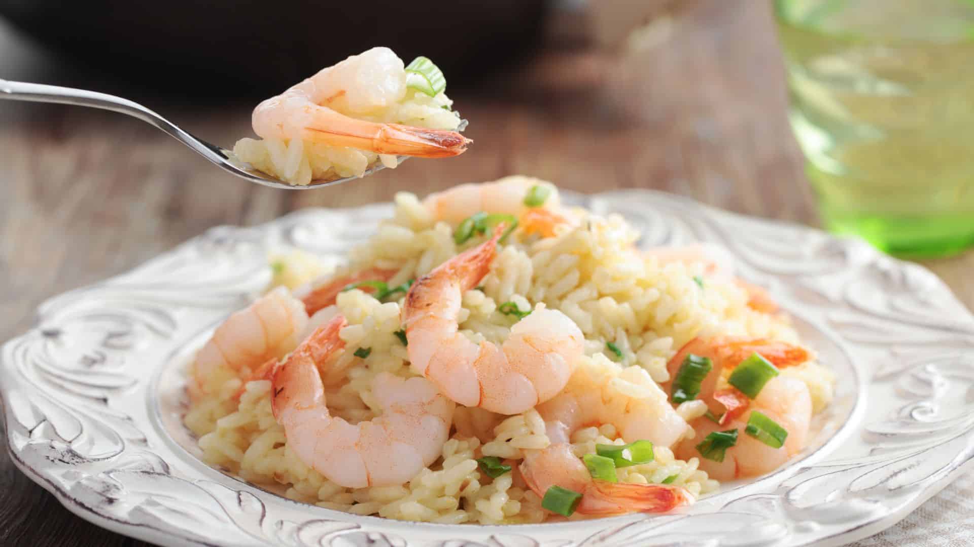 receita de risoto de camarão