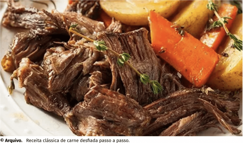 Prepare uma deliciosa carne desfiada para o almoço ou para um delicioso sanduíche rico em proteínas