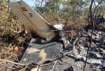 Polícia localiza destroços de avião boliviano que caiu em Mato Grosso