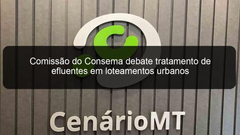 comissao do consema debate tratamento de efluentes em loteamentos urbanos 791753