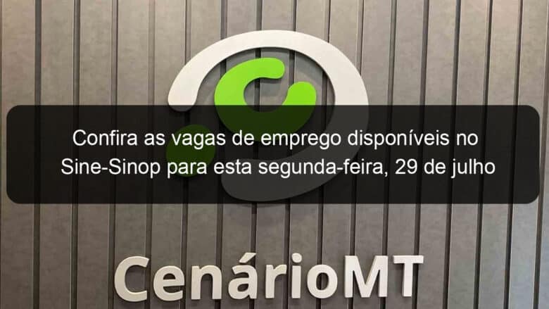 confira as vagas de emprego disponiveis no sine sinop para esta segunda feira 29 de julho 844074