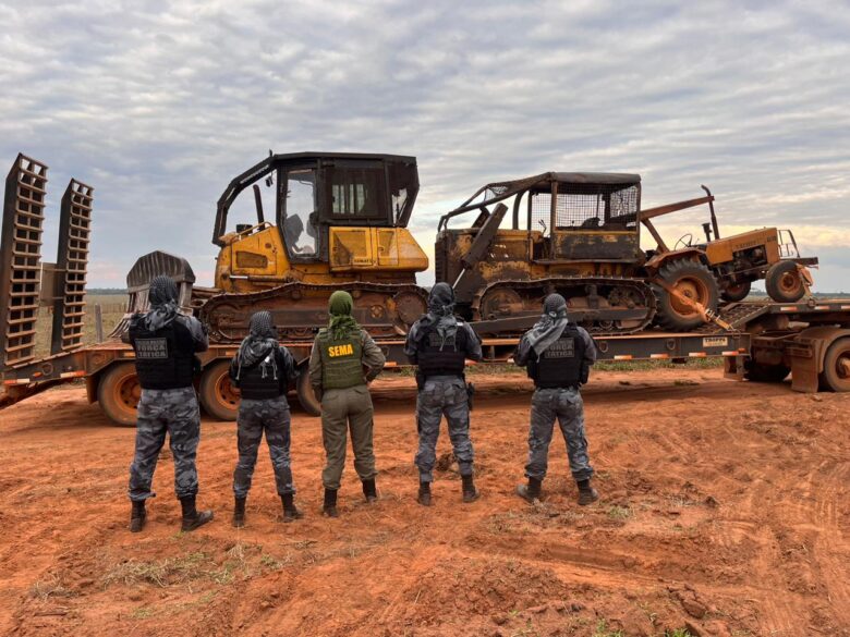 Nova fase da Operação Amazônia que resultou na apreensão de equipamentos e outros bens e na aplicação de multa no valor total de R$ 20,7 milhões.               Crédito - Sema-MT