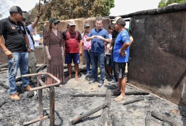 Primeira-dama de MT, Virginia Mendes e governador Mauro Mendes in loco              Crédito - Jana Pessôa