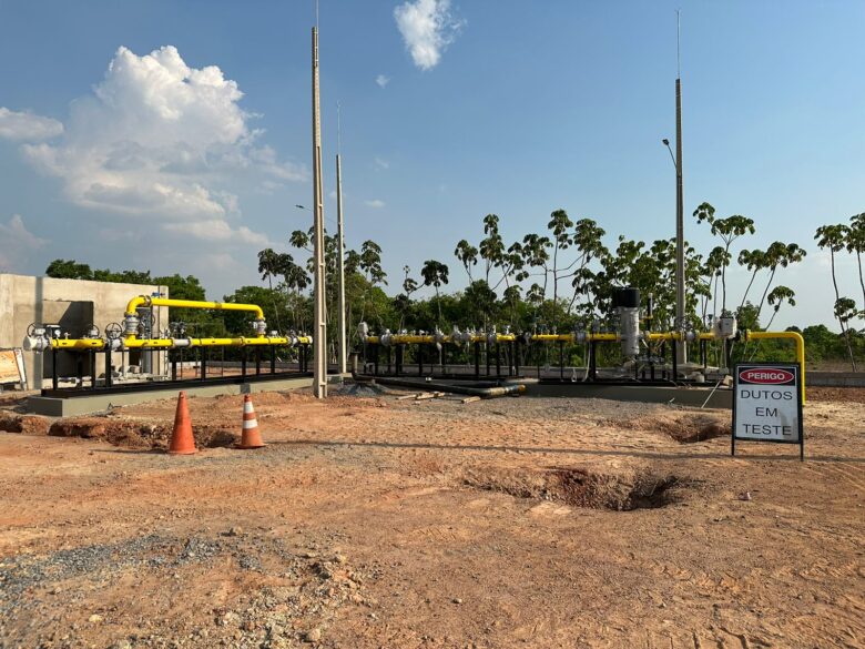 Obras do City Gate do gasoduto, no Distrito Industrial de Cuiabá              Crédito - Fernanda Trindade