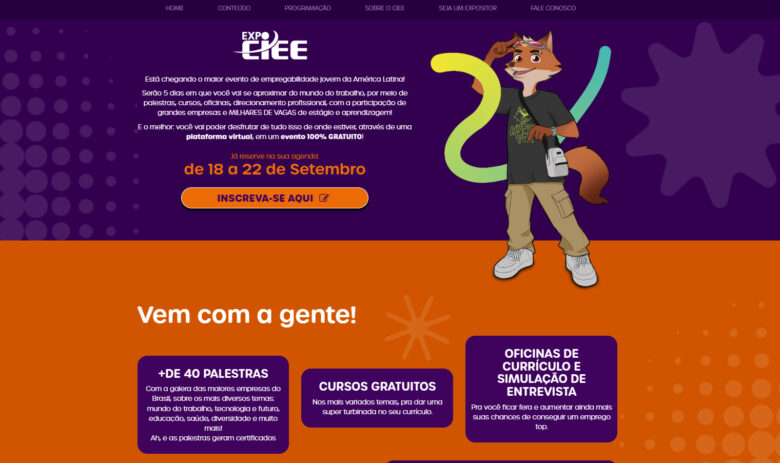 17/09/2023, Expo CIEE 2023 - Expo CIEE Feira do Estudante - EXPO CIEE. O maior evento da América Latina voltado à capacitação e inclusão profissional de jovens no mercado de trabalho. Foto: expociee. com. br