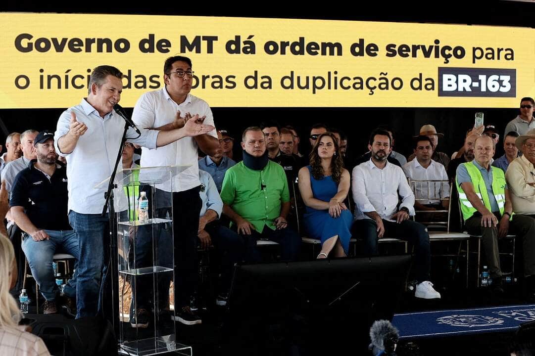 Assinatura da ordem de serviço ocorreu durante o evento realizado em Nova Mutum. - Foto por: Mayke Toscano/Secom-MT