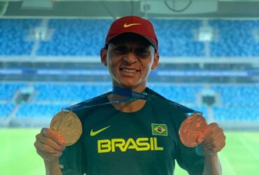 Medalhista de prata em duas provas do Troféu Brasil de Atletismo, Wendell Jerônimo foi contemplado com Bolsa Atleta em 2022  - Foto por: Divulgação