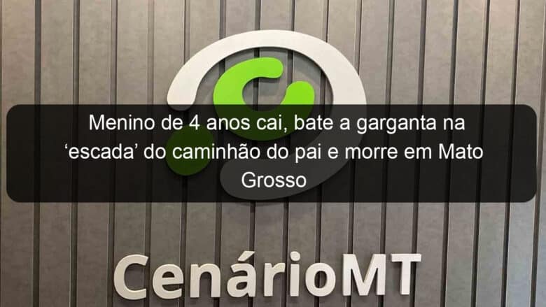 menino de 4 anos cai bate a garganta na escada do caminhao do pai e morre em mato grosso 992794