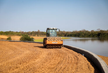 Obras de construção da orla em Santo Antônio do Leverger - Foto por: Christiano Antonucci/Secom