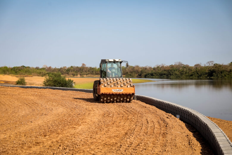 Obras de construção da orla em Santo Antônio do Leverger - Foto por: Christiano Antonucci/Secom