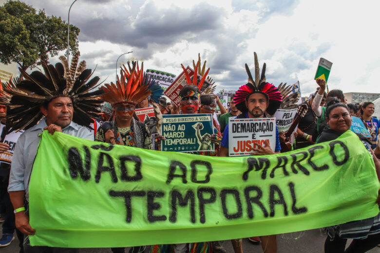 Brasília (DF), 30/08/2023, Manifestação de Indígenas contra o marco temporal, na Esplanada dos Ministérios. Foto: Antônio Cruz/Agência Brasil