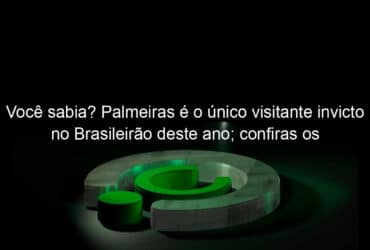 voce sabia palmeiras e o unico visitante invicto no brasileirao deste ano confiras os melhores e piores 1203981