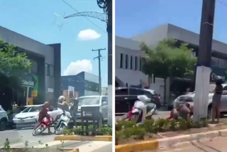 Duelo entre mulheres interrompe o transito em avenida de Sorriso Mato Grosso