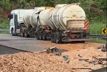 A colisão aconteceu no km 137 na região conhecida por Serra da Petrovina.