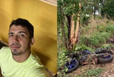 Motociclista bate moto contra árvore e morre na hora em MT