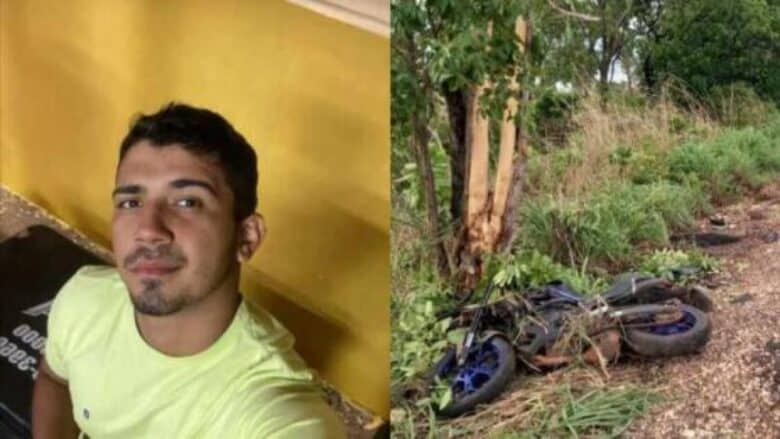 Motociclista bate moto contra árvore e morre na hora em MT