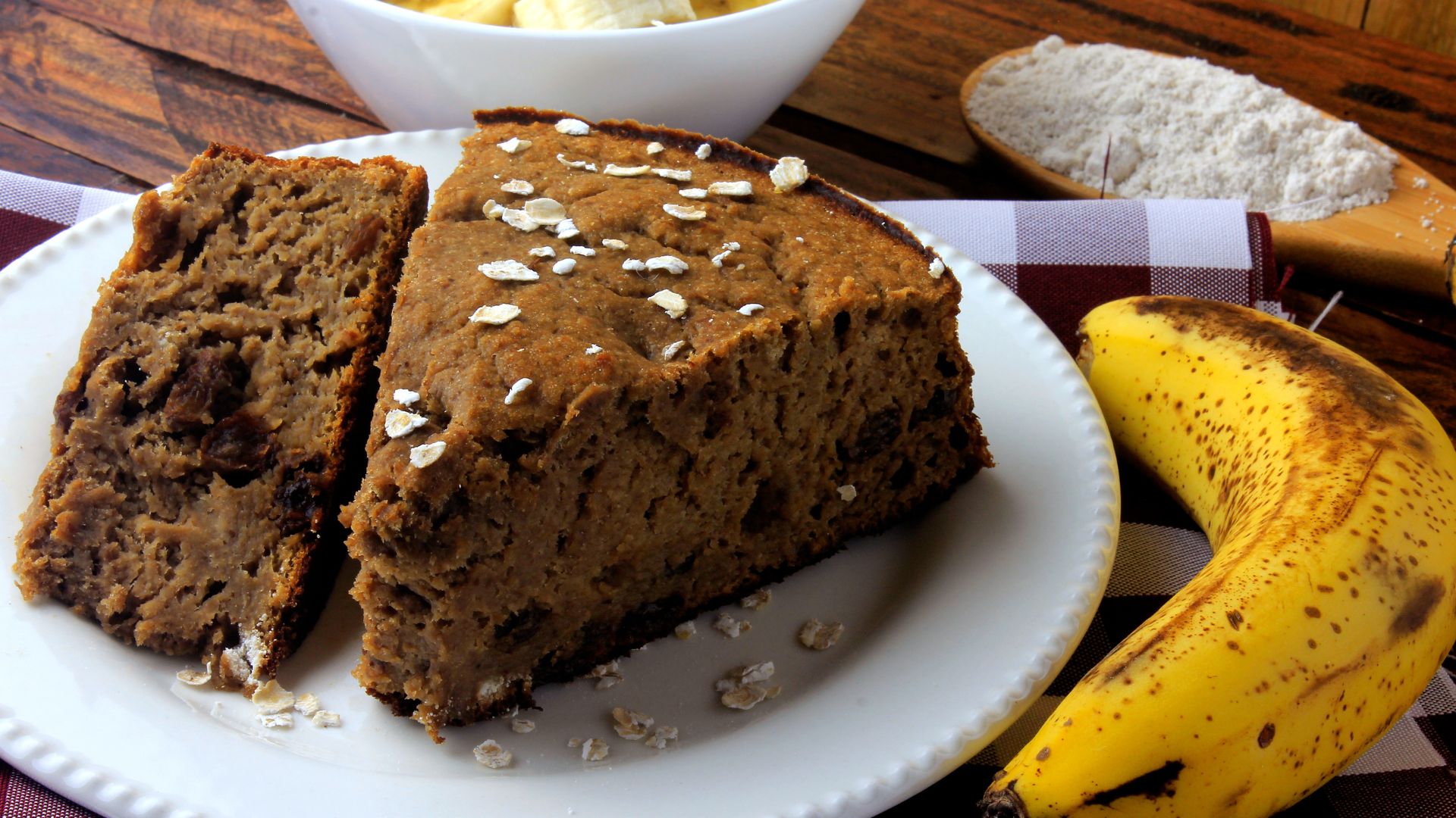 Receita de bolo de banana com aveia