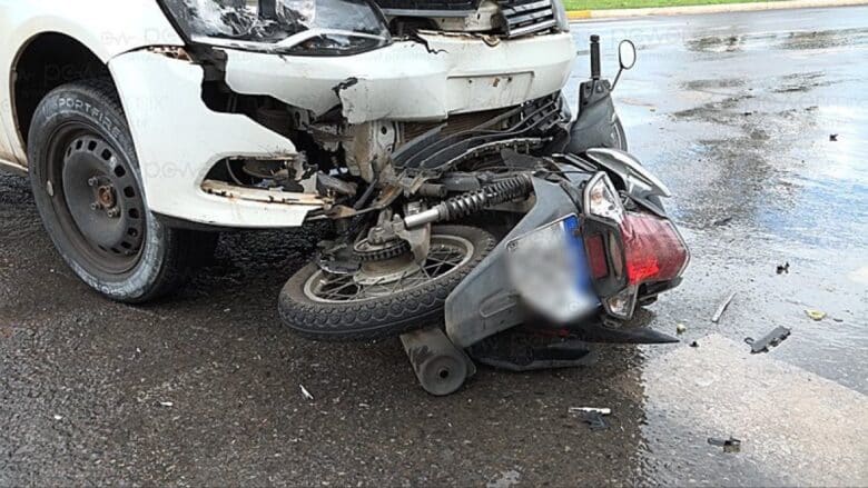 Motociclista fica ferido em acidente após carro invadir preferencial em Nova Mutum