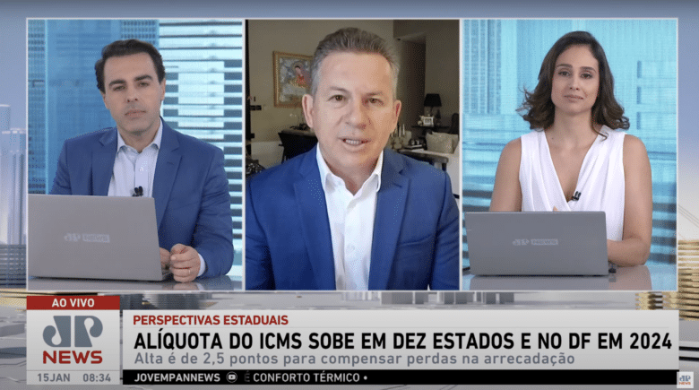 O governador Mauro Mendes concedeu uma entrevista na manhã desta segunda ao programa Jornal da Manhã, na rádio Jovem Pan News.               Crédito - Foto: Reprodução/Jovem Pan News