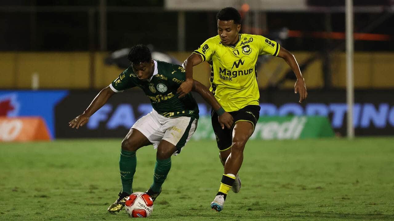 Lance de São Bernardo x Palmeiras. Foto: Cesar Greco/Ag. Palmeiras