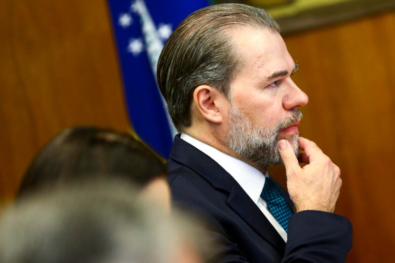 O presidente do Supremo Tribunal Federal, Dias Toffoli, durante reunião com o presidente da Câmara dos Deputados, Rodrigo Maia. Por: Marcelo Camargo/Agência Brasil