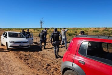 Policiais impediram invasão de terras de uma fazenda em Poxoréu.  - Foto por: Sesp - MT