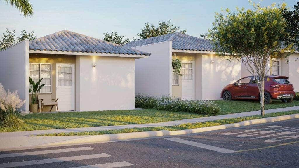 Imagem do projeto da fachada das casas que serão construídas em Primavera do Leste Crédito - Reprodução