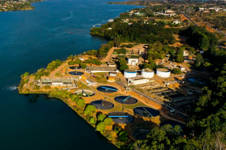 Estação de tratamento de esgoto da Caesb na Asa Norte, em Brasília Por: TV Brasil