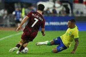 Lance do jogo do Brasil x Venezuela. Foto: Twitter Venezuela