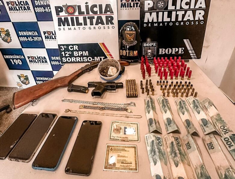 Dupla é presa em flagrante por tráfico e comércio ilegal de armas em Sorriso