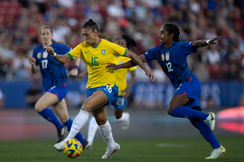 brasil, estados unidos, futebol feminino, she believes Por: Thais Magalhães/CBF/Direitos Reservados